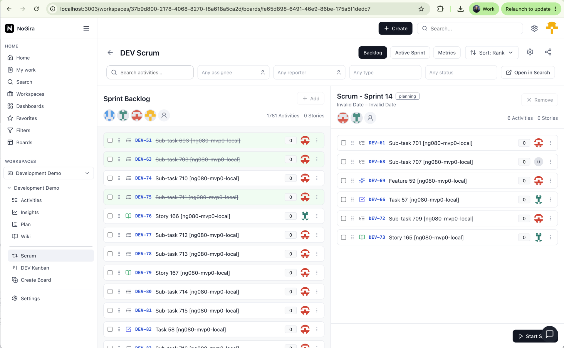 Scrum, backlog, sprint ceremonies, and delivery metrics